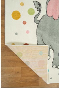 Candy Elephant Kids Square Rug