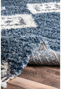 Charles Blue Moroccan Shaggy Rug