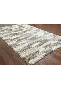 Ciro Beige Abstract Shaggy Rug