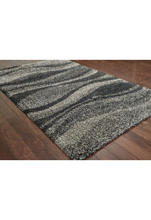 Ciro Grey Wavy Shaggy Rug