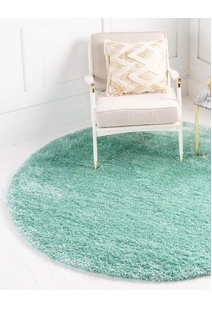 Dream Plain Green Thick Shag Rug