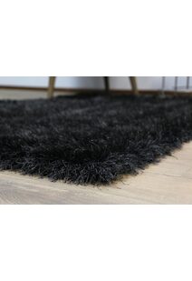 Elisa Silky Soft Black Shaggy Rug