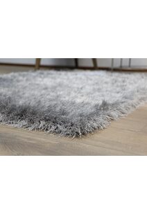 Elisa Plain Grey Thick Shaggy Rug