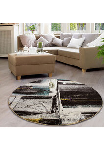 Ellen Black Modern Abstract Rug