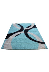 Moss Modern Turquoise Shag Rug
