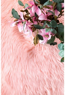 Fluffy Pink Fur Faux Sheepskin Rug