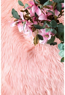 Fluffy Pink Fur Faux Sheepskin Rug