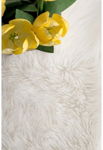 Fluffy White Fur Faux Sheepskin Rug