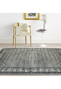 Gil Traditional Grey Medallion Rug