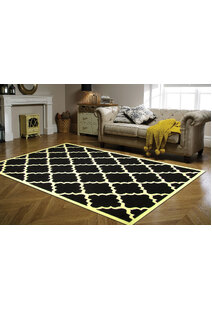 Gil Modern Black Trellis Rug