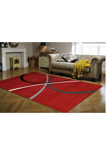 Gil Red Modern Abstract Rug