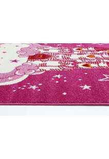Hello Pink Castle Cloud Kids Rug 