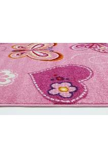 Hello Soft Pink Butterfly Kids Rug