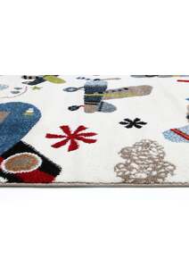 Hello Plane & Jet Cream Kids Rug