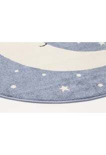 Hello Round Blue Moon Kids Rug