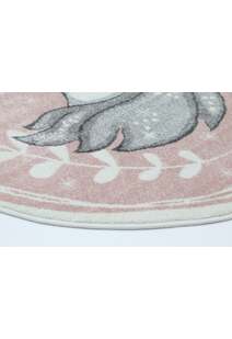 Hello Pink Round Unicorn Kids Rug