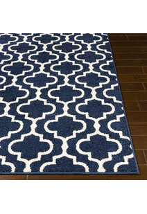 Jack Navy Trellis Pattern Rug