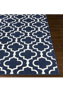 Jack Navy Trellis Pattern Rug