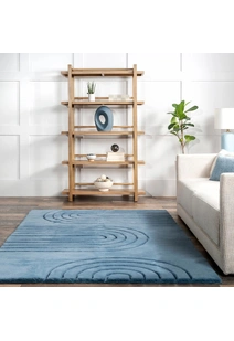 Jessa Blue Plush Washable Rug