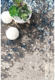 Kara Modern Blue Abstract Rug