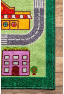 Kids Country Town Car Road Rug