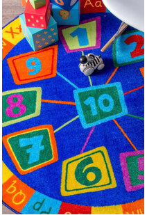 Kids ABC & Numbers Round Rug