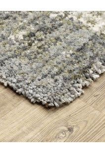 Kupa Beige Striped Shaggy Rug