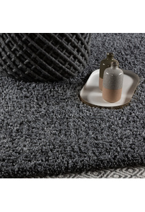 Lara Plain Charcoal Shaggy Rug