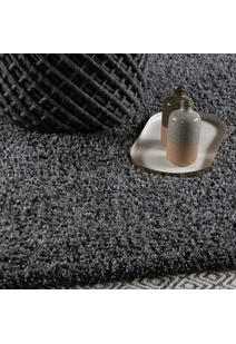 Lara Plain Charcoal Shaggy Rug