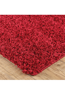 Lara Plain Red Shaggy Rug