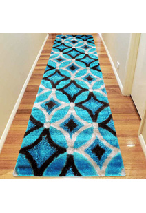 Logan Modern Teal Shaggy Rug