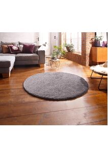 Levis Plain Grey Thick Shaggy Rug