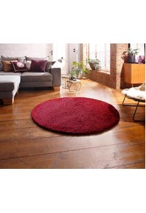 Levis Plain Red Thick Shaggy Rug
