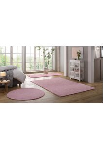 Levis Plain Pink Thick Shaggy Rug