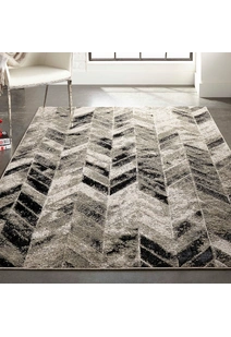 Mosaic Monotone Chevron Rug
