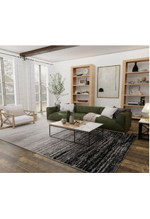 Mosaic Monotone Striped Rug