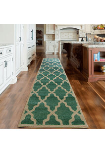 Messi Aqua Moroccan Trellis  Rug