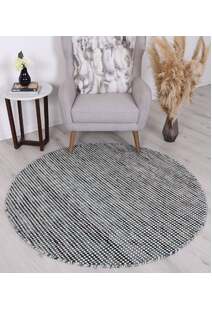 Natura Teal Wool Flatweave Rug