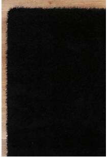 Palace Plain Black Shaggy Rug