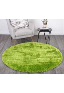 Palace Plain Green Shaggy Rug