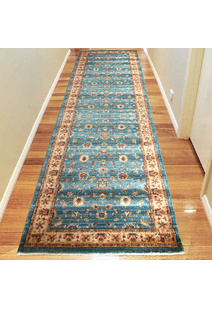 Parker Blue Oriental Fringed Rug