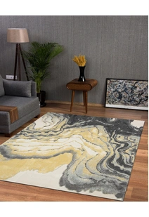 Roma Yellow Modern Abstract Rug