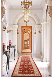 Star Red Traditional Oriental Rug