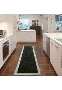 Storm Plain Border Flatweave Rug