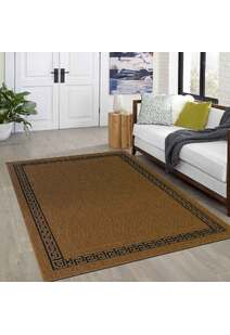 Storm Greek Key Border Rug