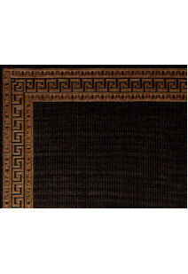 Storm Black Greek Key Border Rug