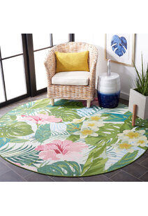 Sole Tropical Floral Round Rug 