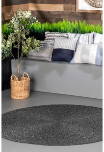 San Pietro Black Hand Braided Rug
