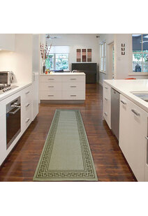 Soleil Beige Greek Key Border Rug