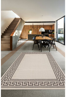 Soleil Ivory Greek Key Border Rug